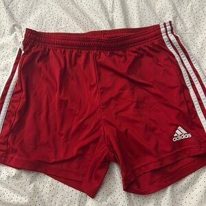 Red adidas women’s shorts